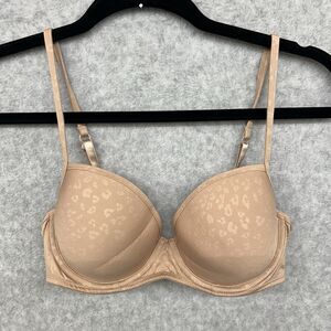 COSMOPOLITAN Bra Women's 34C Leopard Beige Light Weight Underwire Bra